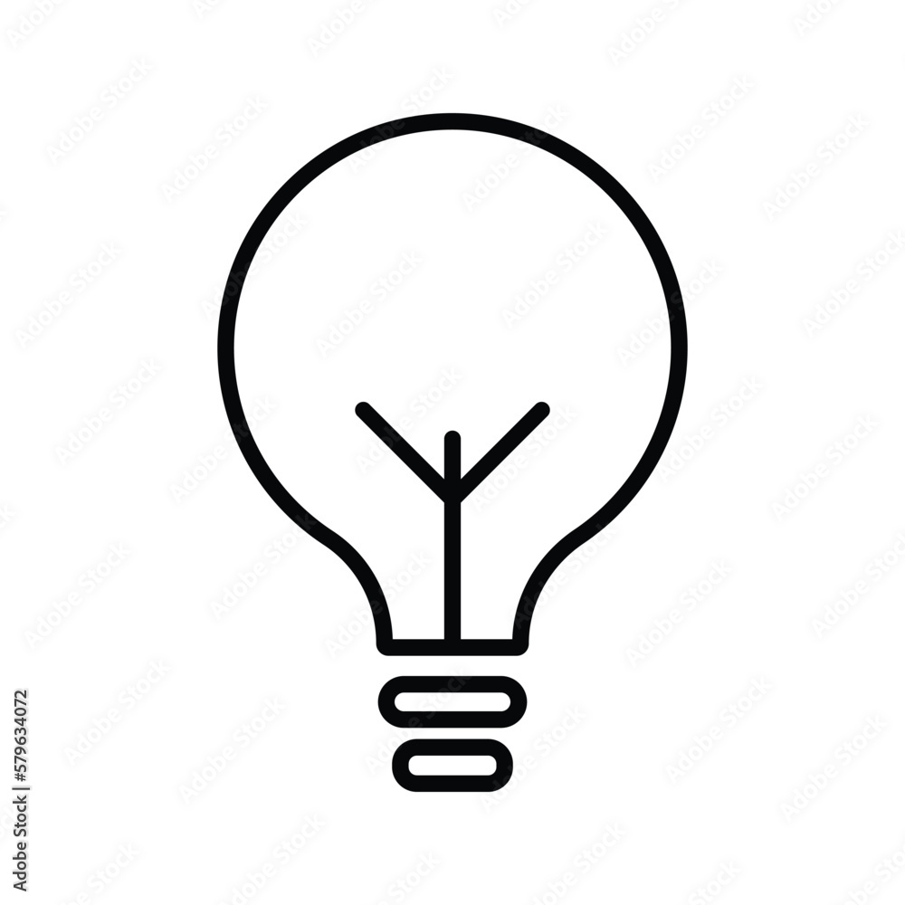 Light Bulb line icon vector, isolated on white background. Idea sign, solution, thinking concept. Lighting Electric lamp. Electricity, shine. Trendy Flat style for graphic design, Web site, UI. EPS Light Bulb line icon vector, isolated on white background. Idea sign, solution, thinking concept. Lighting Electric lamp. Electricity, shine. Trendy Flat style for graphic design, Web site, UI. EPS