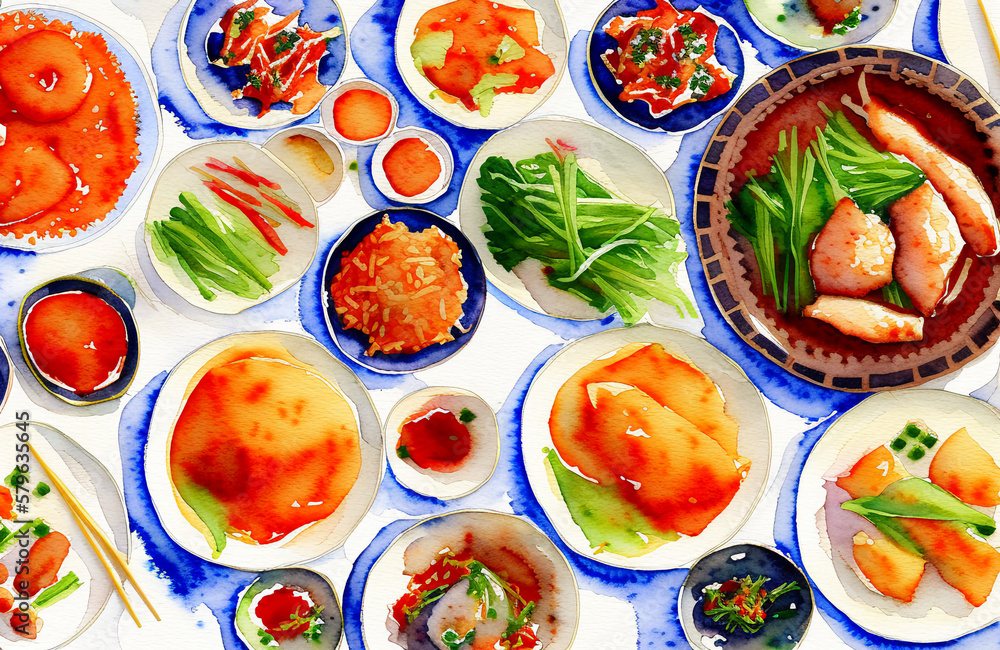 中華料理のイラスト(AI generated image) 中華料理のイラスト(AI generated image)
