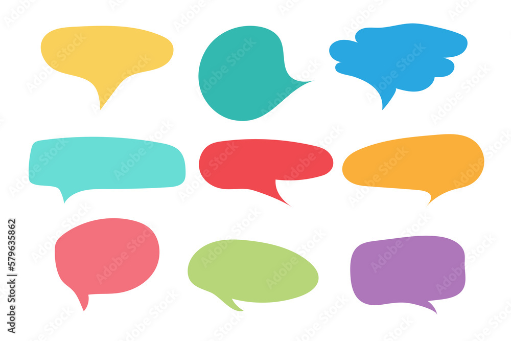 Callout color text icons set on white background, vector illustration. Callout color text icons set on white background, vector illustration.