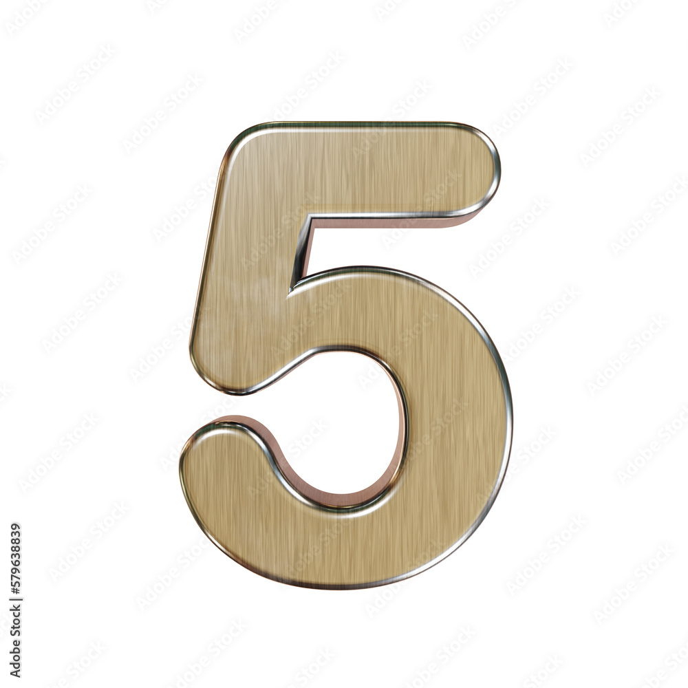 brushed metal number 3D illustration brushed metal number 3D illustration