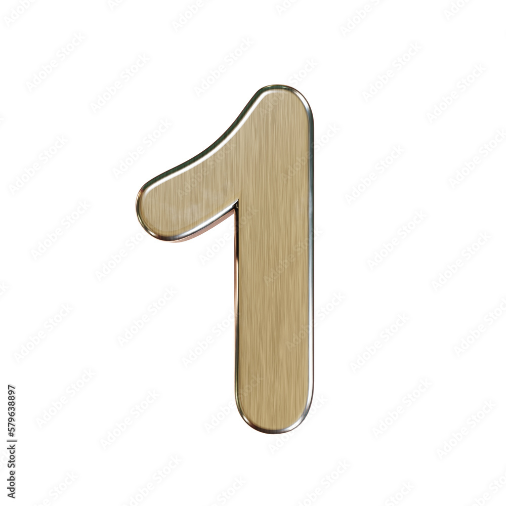 brushed metal number 3D illustration brushed metal number 3D illustration