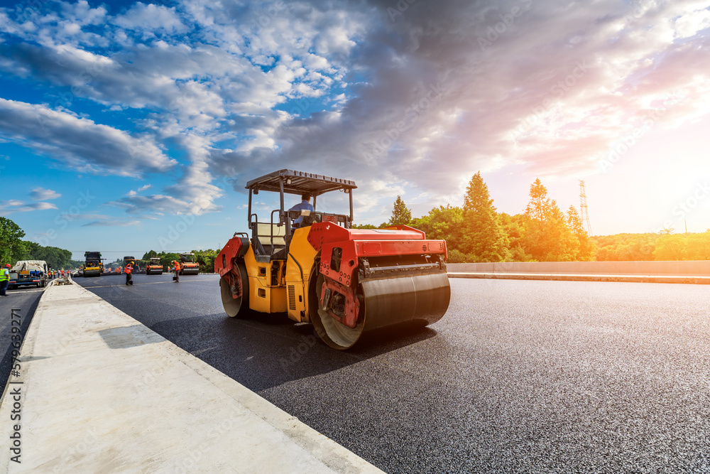 construction-site-is-laying-new-asphalt-pavement-road-construction