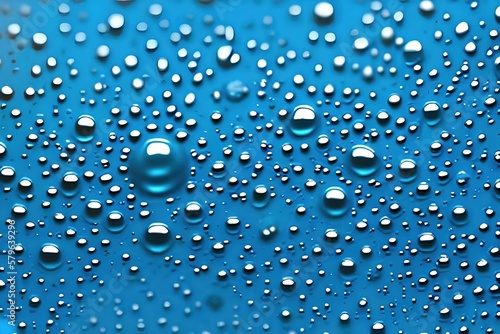 Water drops on blue background. Wallapaper. Ai generative