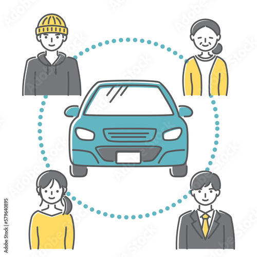 カーシェアリングを利用する人々
