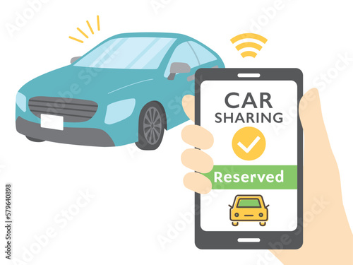 スマホのカーシェアリング予約画面