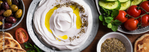 Labneh yogurt cream cheese for breakfast