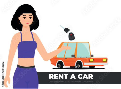 Rent a car design over background, vector illustration