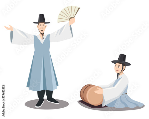 Pansori, Korean genre of musical storytelling performed by a singer and a drummer