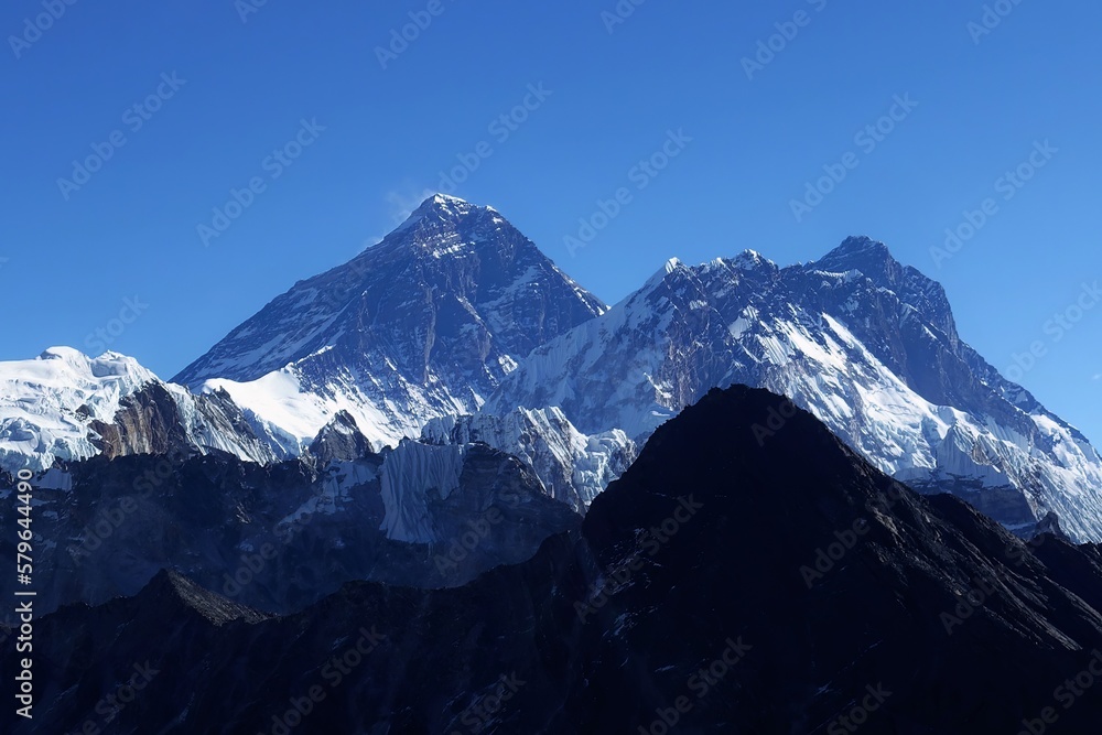 View of Mt Everest from Gokyo Ri, Solukhumb, Nepalese Himalayas