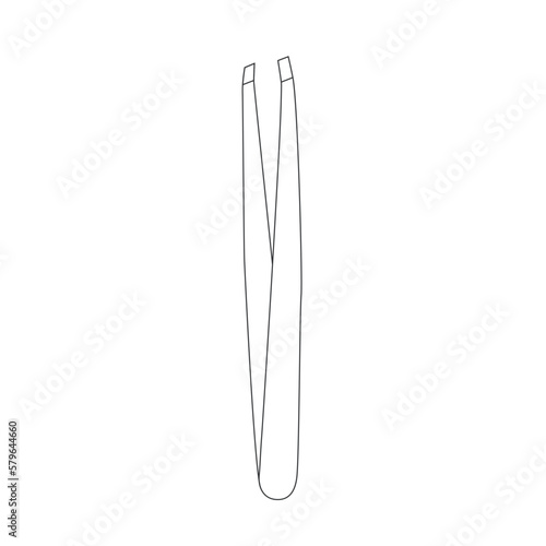 Line vector tweezers for brows correction. Outline browmaker tool for salon beauty procedure. Professional tweezing by brow master for woman