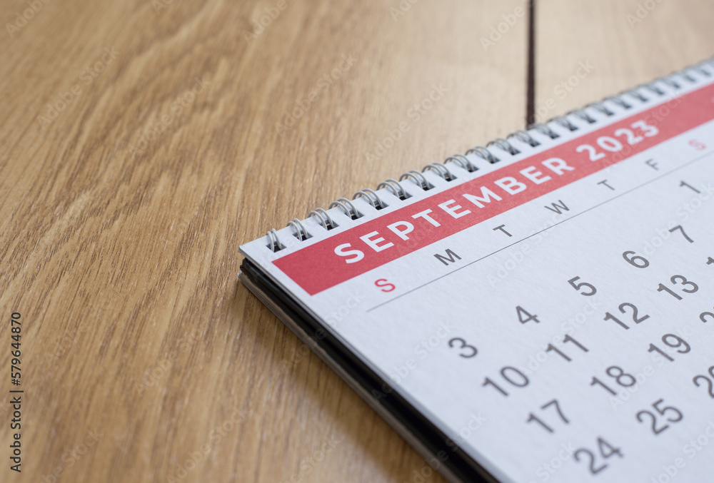 Closeup shot of a 2023 calendar, Closeup shot of a 2023 calendar,