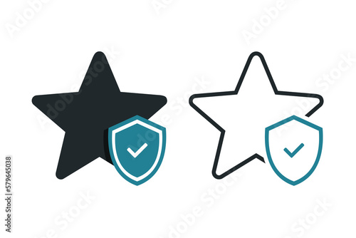Star shield checklist sign symbol. Illustration vector