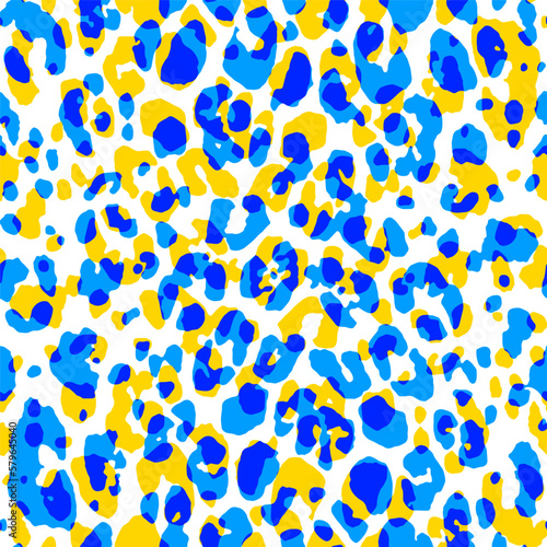 Abstract Hand Drawing Multi Color Leopard Cheetah Jaguar Animal Skin Seamless Vector Pattern Isolated Background 