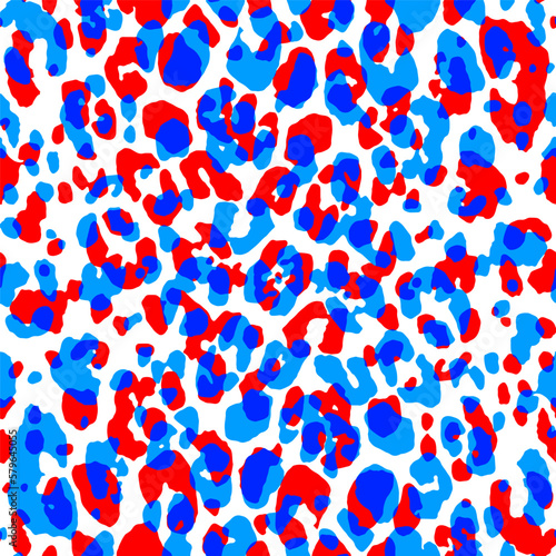 Abstract Hand Drawing Multi Color Leopard Cheetah Jaguar Animal Skin Seamless Vector Pattern Isolated Background 