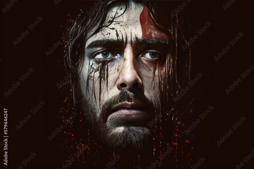 Jesus Christ,Good Friday, Christianity,Jesus with cross art created by Generative AI Jesus Christ,Good Friday, Christianity,Jesus with cross art created by Generative AI