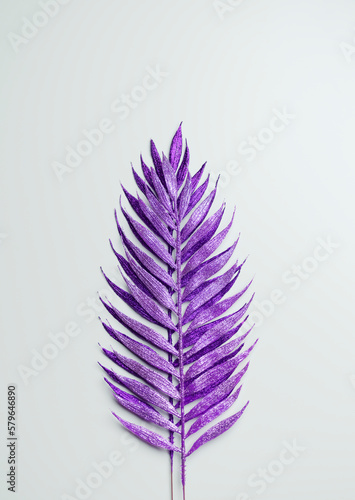 Purple painted decorative leaves photo