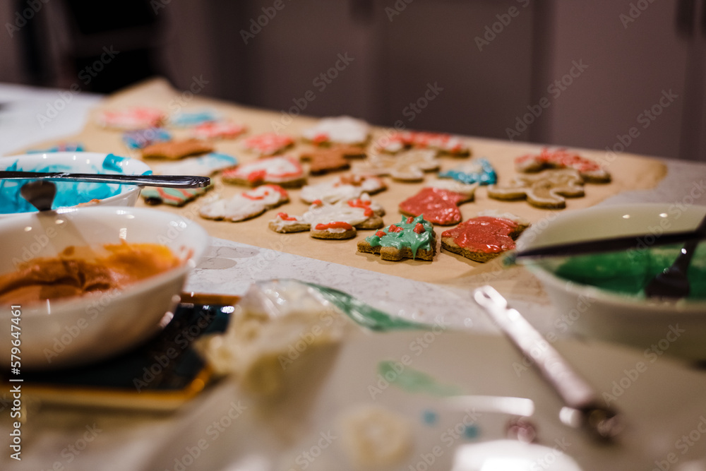 Christmas cookies and icing making a mess Christmas cookies and icing making a mess