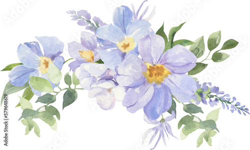 Spring bouquets of flowers watercolor, flower paintings.