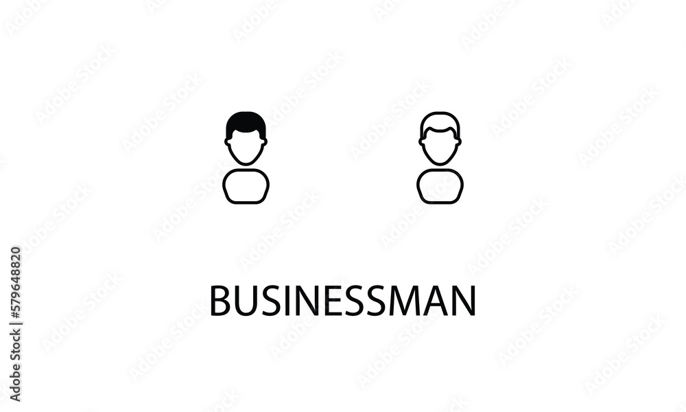 Businessman double icon design stoke illustration Businessman double icon design stoke illustration