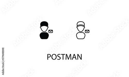 Postman double icon design stoke illustration