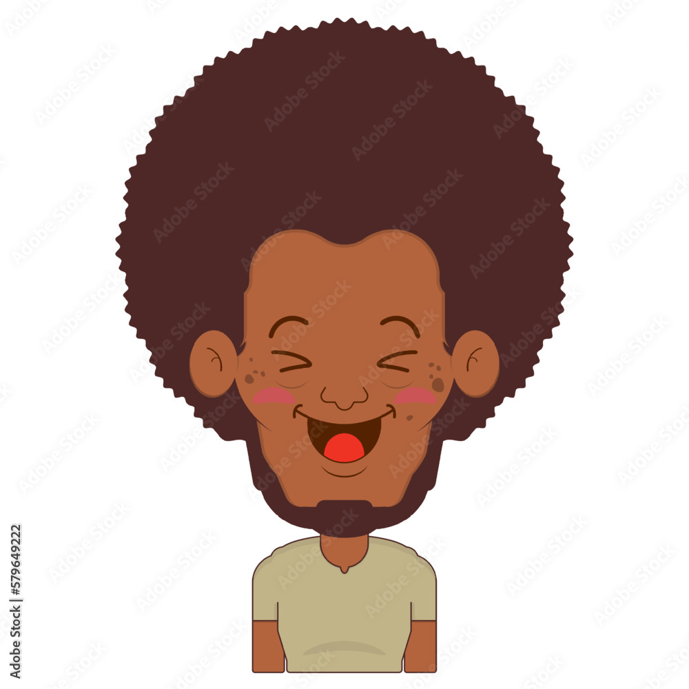 afro man happy face cartoon cute afro man happy face cartoon cute