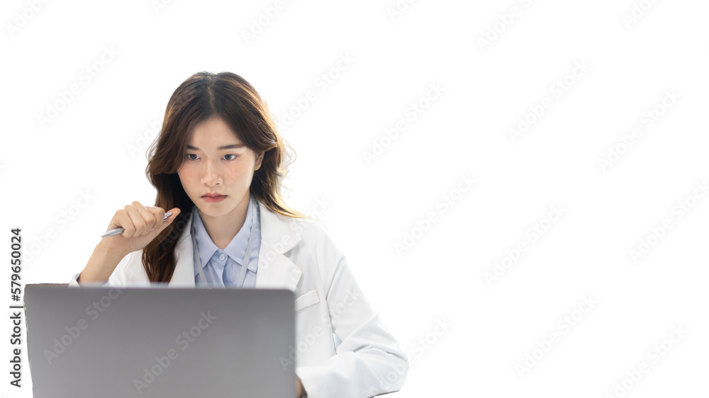 Businesswoman using laptop to work, Asian woman working in the office, Financial clerk or accountant with documents and equipment working on the desk, Using computers for financial transactions. Businesswoman using laptop to work, Asian woman working in the office, Financial clerk or accountant with documents and equipment working on the desk, Using computers for financial transactions.