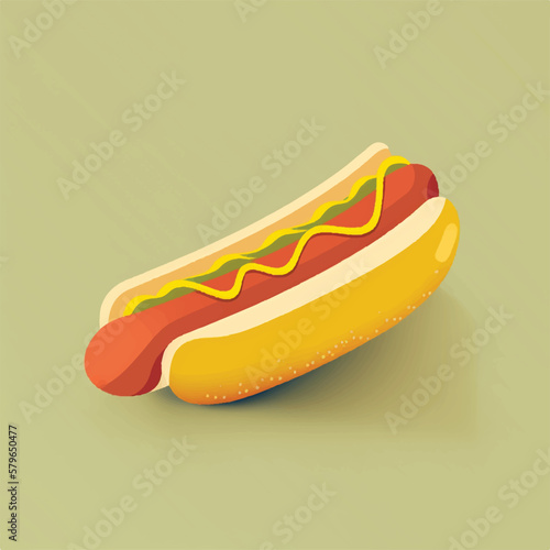 Fototapeta Naklejka Na Ścianę i Meble -  Hot dog view flat design minimal style