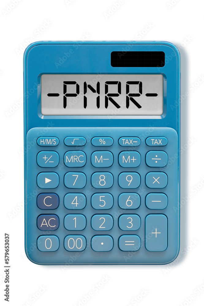 Words PNRR - The European Recovery and Resilience Plan against the crisis of the Covid virus pandemic - concept with calculator Words PNRR - The European Recovery and Resilience Plan against the crisis of the Covid virus pandemic - concept with calculator