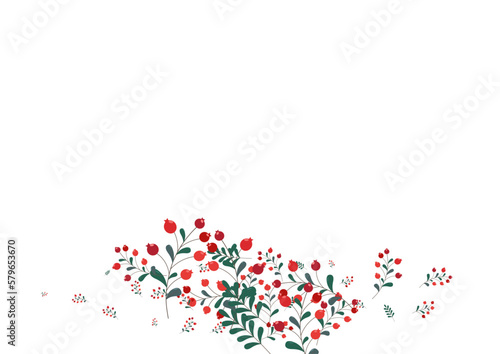 Pink Leaf Background White Vector. Herb Floral Design. Burgundy Berries Organic. Seamless Template. Foliage Autumn.