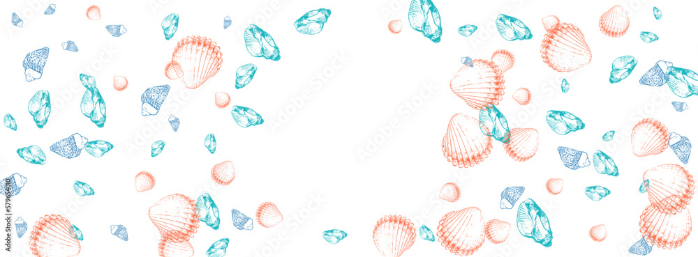 Blue Oyster Background White Vector. Seashell Isolated Pattern. Pretty Graphic. Gray Shellfish Maritime Set. Blue Oyster Background White Vector. Seashell Isolated Pattern. Pretty Graphic. Gray Shellfish Maritime Set.