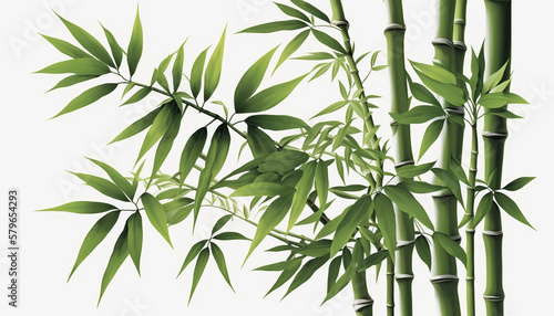 Isolated Bamboo Plant on White Background  A Symbol of Purity  Strength  and Flexibility