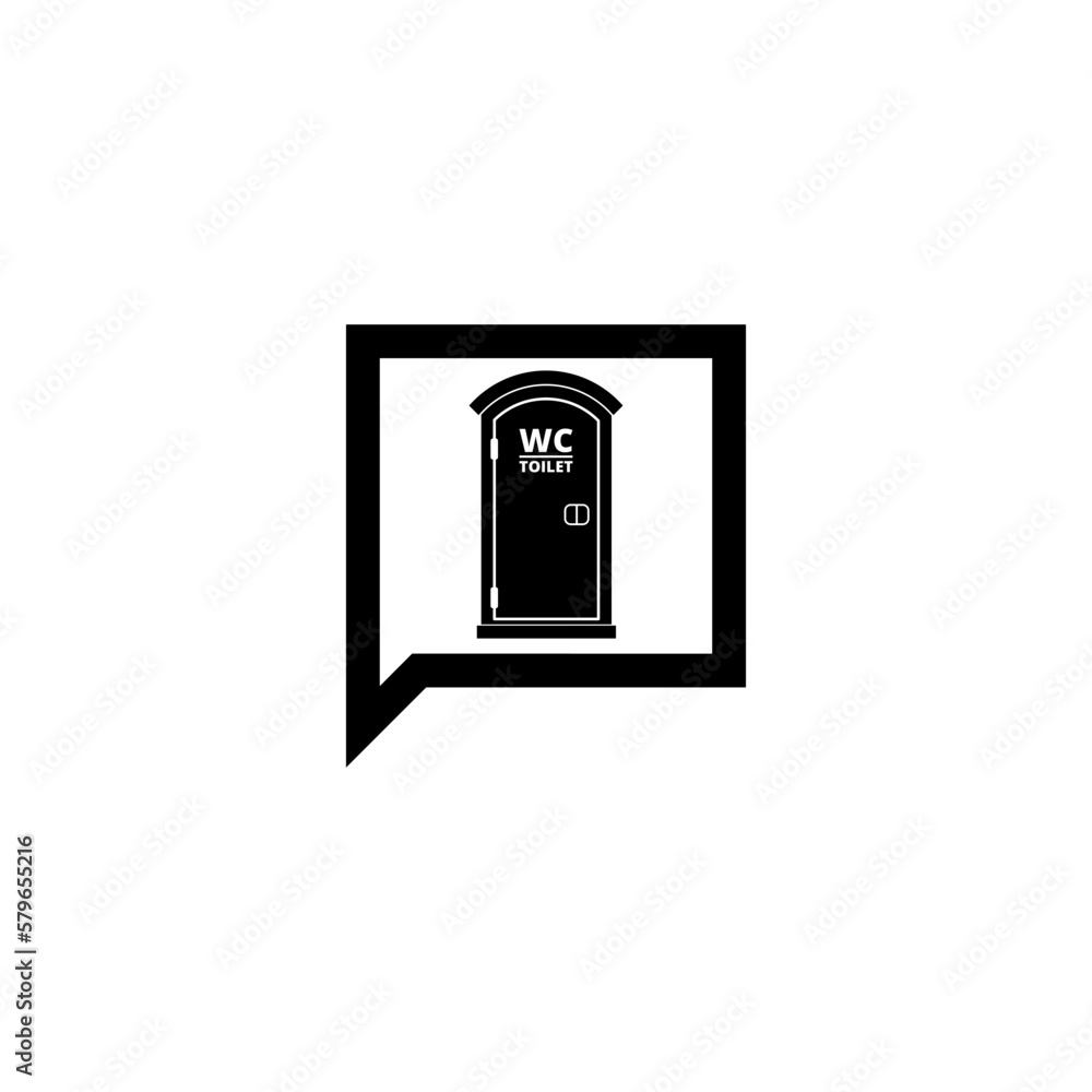 Mobile portable plastic toilet icon isolated on white background Mobile portable plastic toilet icon isolated on white background