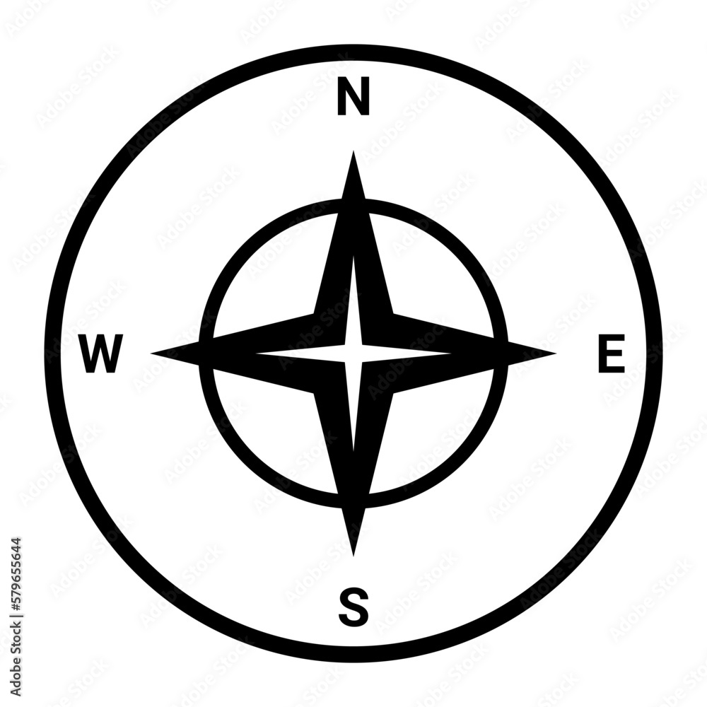 Compass direction illustration. Map symbol. Compass direction illustration. Map symbol.
