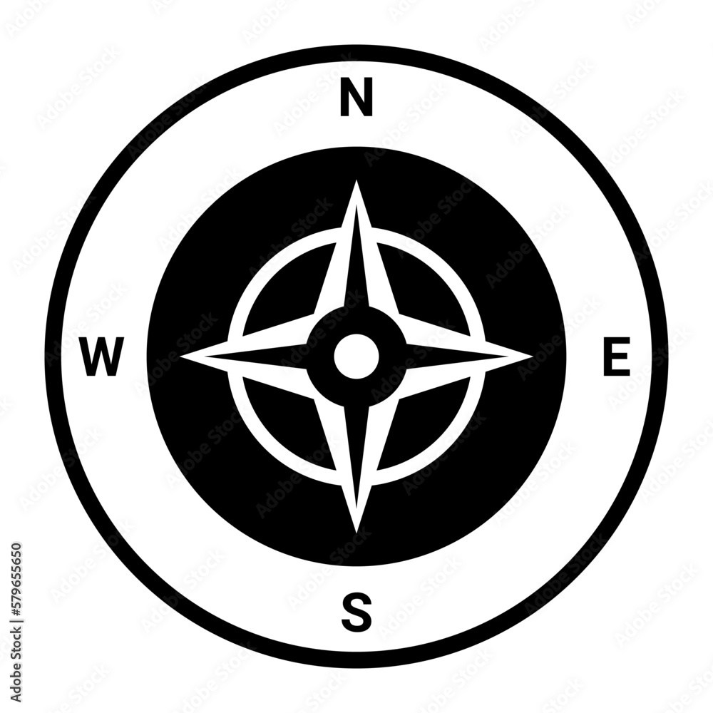 Compass direction illustration. Map symbol. Compass direction illustration. Map symbol.