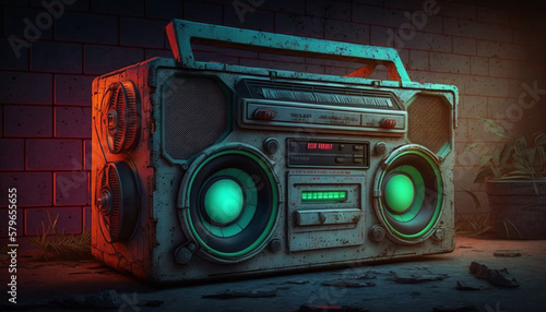 Blast from the Past: 80s Ghetto Blaster in Neon Colors
