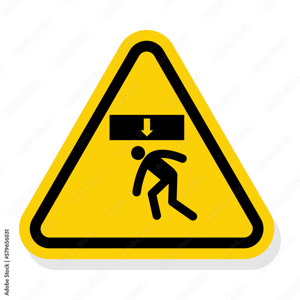 ISO Warning Sign: Body Crush Force From Above Symbol ISO Warning Sign: Body Crush Force From Above Symbol