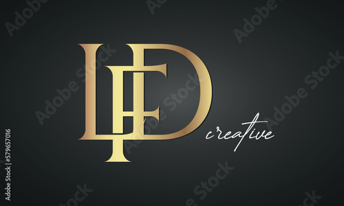 luxury letters LFD golden logo icon premium monogram, creative royal logo design photo