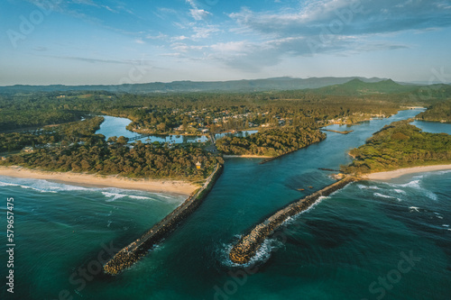 Aerial view of Brunswick Heads, NSW