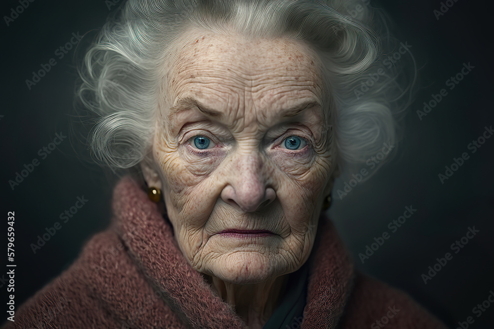 portrait of an old lady, generative ai portrait of an old lady, generative ai