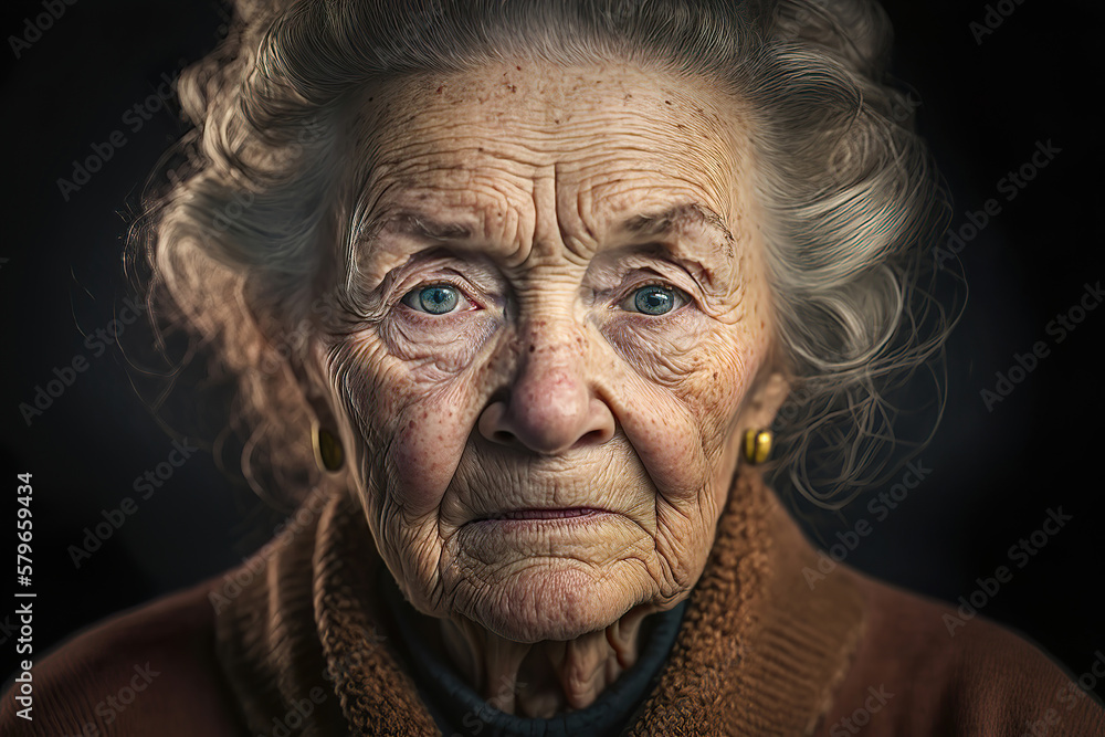 portrait of an old lady, generative ai