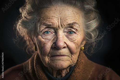 portrait of an old lady  generative ai