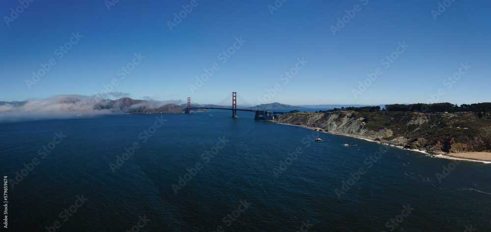 San Francisco Panorama view to Baker Beach during Summer time San Francisco Panorama view to Baker Beach during Summer time