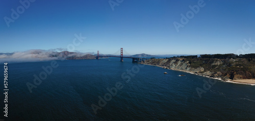 San Francisco Panorama view to Baker Beach during Summer time