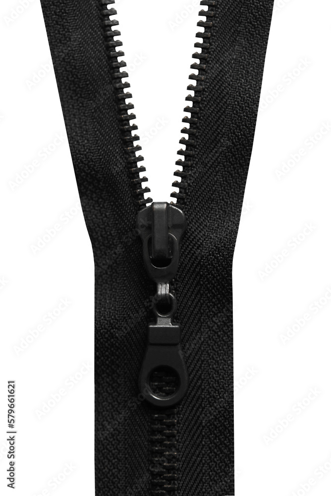 Black zipper isolated on a white background. Black zipper isolated on a white background.