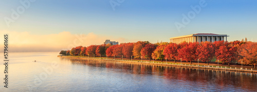 Lake Burley Griffin in Canberra at Autumn