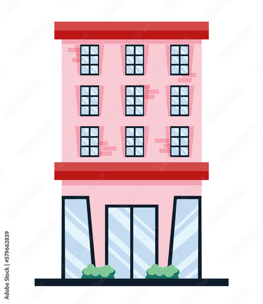 Various buildings flat design icon	
