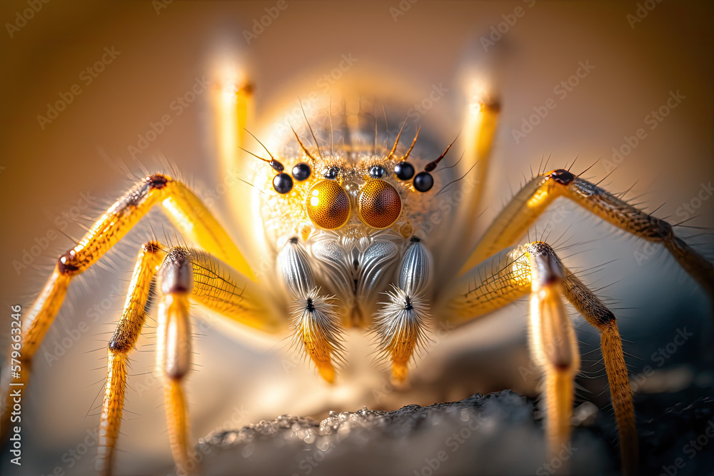 Fototapeta premium spider on a leaf created with Generative AI technology