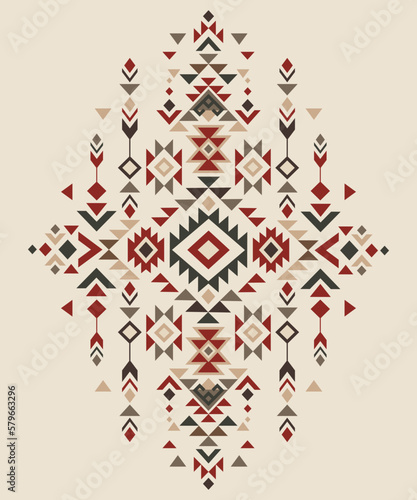 Aztec motif tribal ethnic design. Navajo decoration symbol, boho tattoo geometric template. Ethnic ornament. 