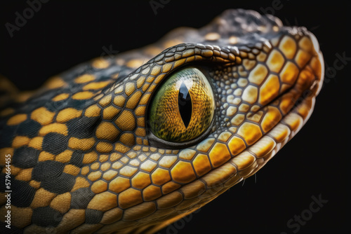 close up of a snake created with Generative AI technology