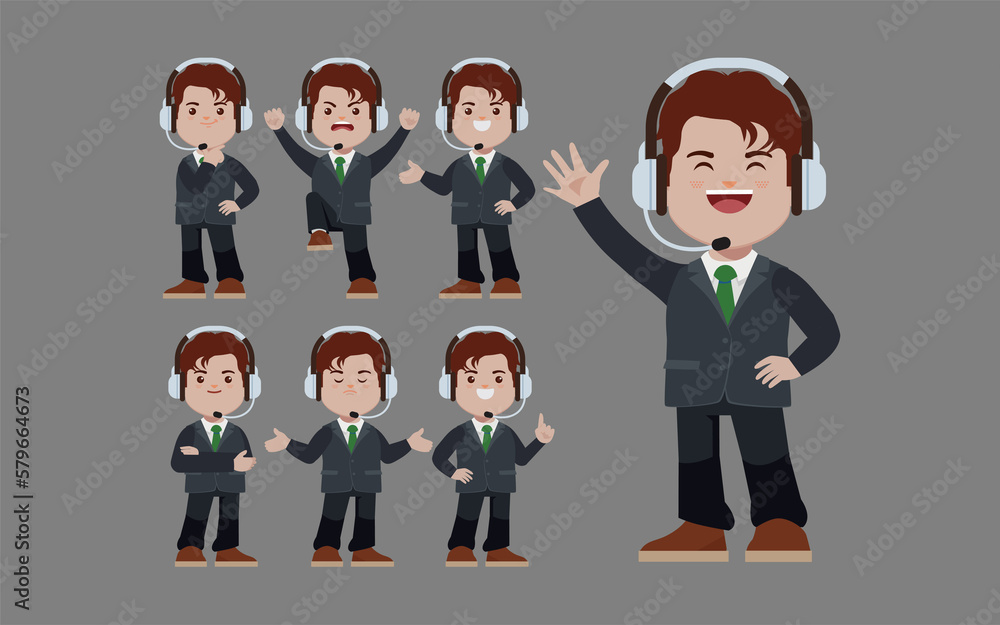 Call center and customer service character Call center and customer service character